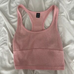 SHEIN Pink Ribbed Crop Top